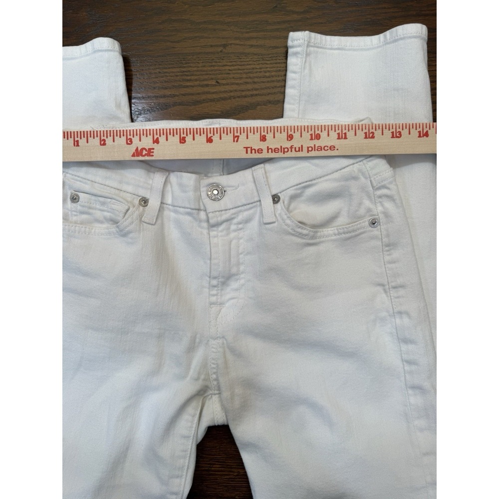 7 For All Mankind Kimmie Crop White Stretch Jeans Women's Size 25 = Size 0-2 - Picture 4 of 11